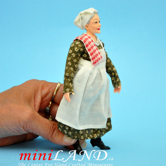 Poupée pliable pour maison de poupée 1:12 - enseignante femme prof professeur lunettes porcelaine avec pièces de pliage pour positionnement de position plier les poupées