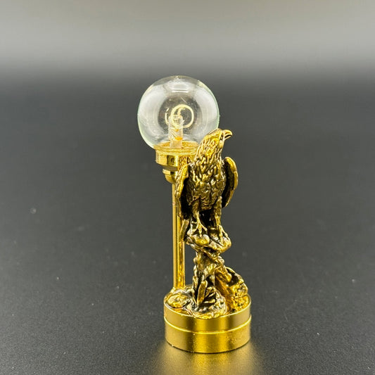 Miniature brass Table Lamp for Dollhouses – Eagle | 1:12 Scale touchless operation with Wand clear globe LED light No-touch No-Switch