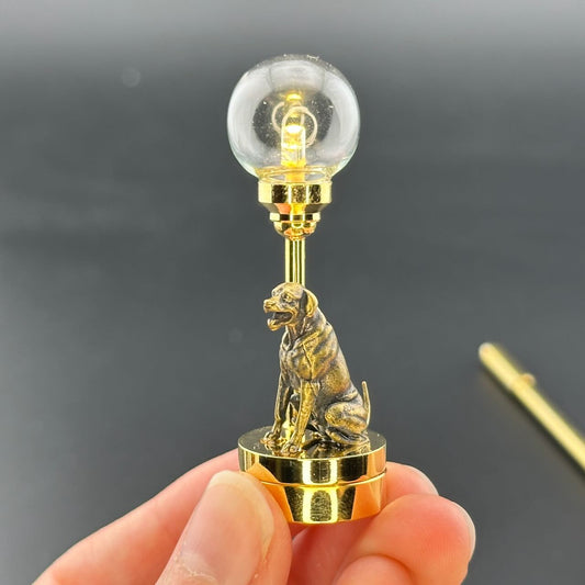 Sitting Dog Miniature Touchless operation with Wand 1:12 table lamp LED for Dollhouse table light solid brass