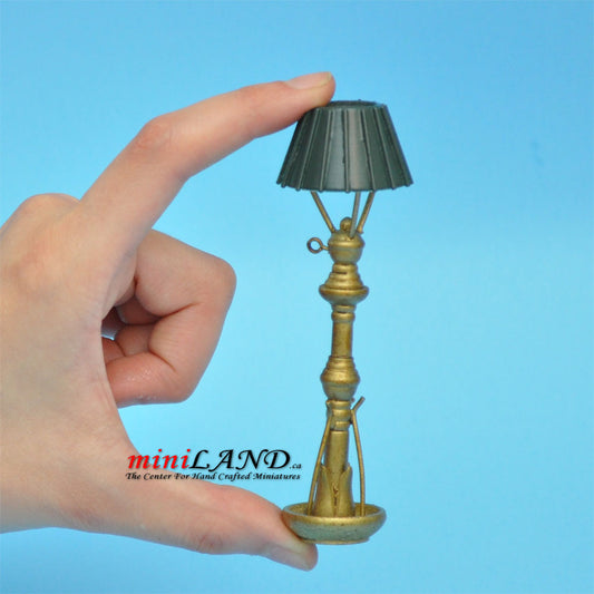 Stehleuchte SCHWARZE LED Superhelle Stehlampe mit Ein-/Ausschalter für Puppenhausminiaturen im Maßstab 1:12