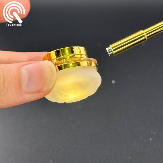 Miniature BRASS ceiling lamp Touchless operation with Wand frosted shade LED 1:12 scale for dollhouse No-touch No-Switch (Copy)