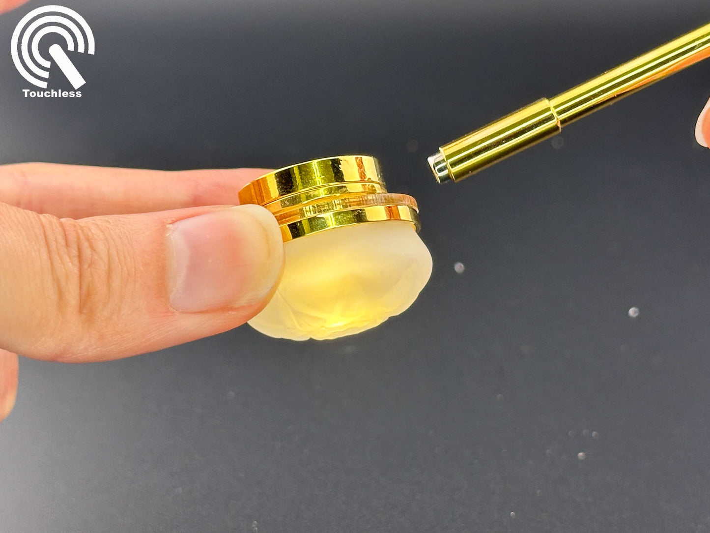 Miniatur-Deckenlampe in Schwarz, berührungslose Bedienung mit Stab, mattiertem Schirm, LED, Maßstab 1:12, für Puppenhaus, berührungslos, ohne Schalter