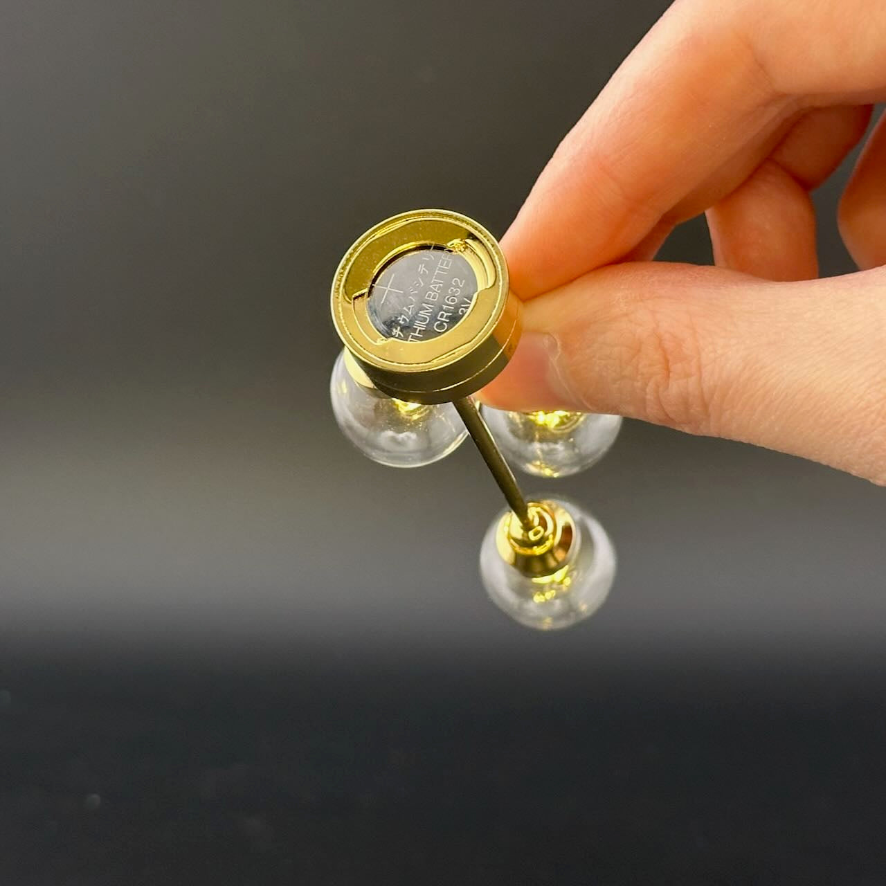 Miniature Brass lamp Touchless operation with wand clear globes 3-arms chandelier LED light 1:12 scale for dollhouse No-touch No-Switch