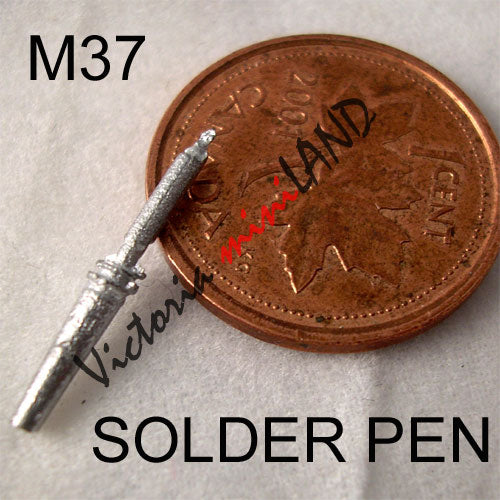 Stylo à souder miniature en métal brut de 19 mm pour maison de poupée - À faire soi-même