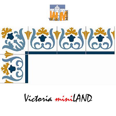 Papier peint de sol imprimé carreaux marron 40x28 cm échelle 1:12