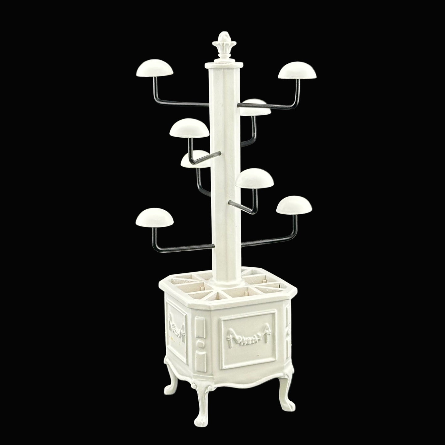 Victorian hats scarves and gloves display rack stand dollhouse miniature 1:12 scale White