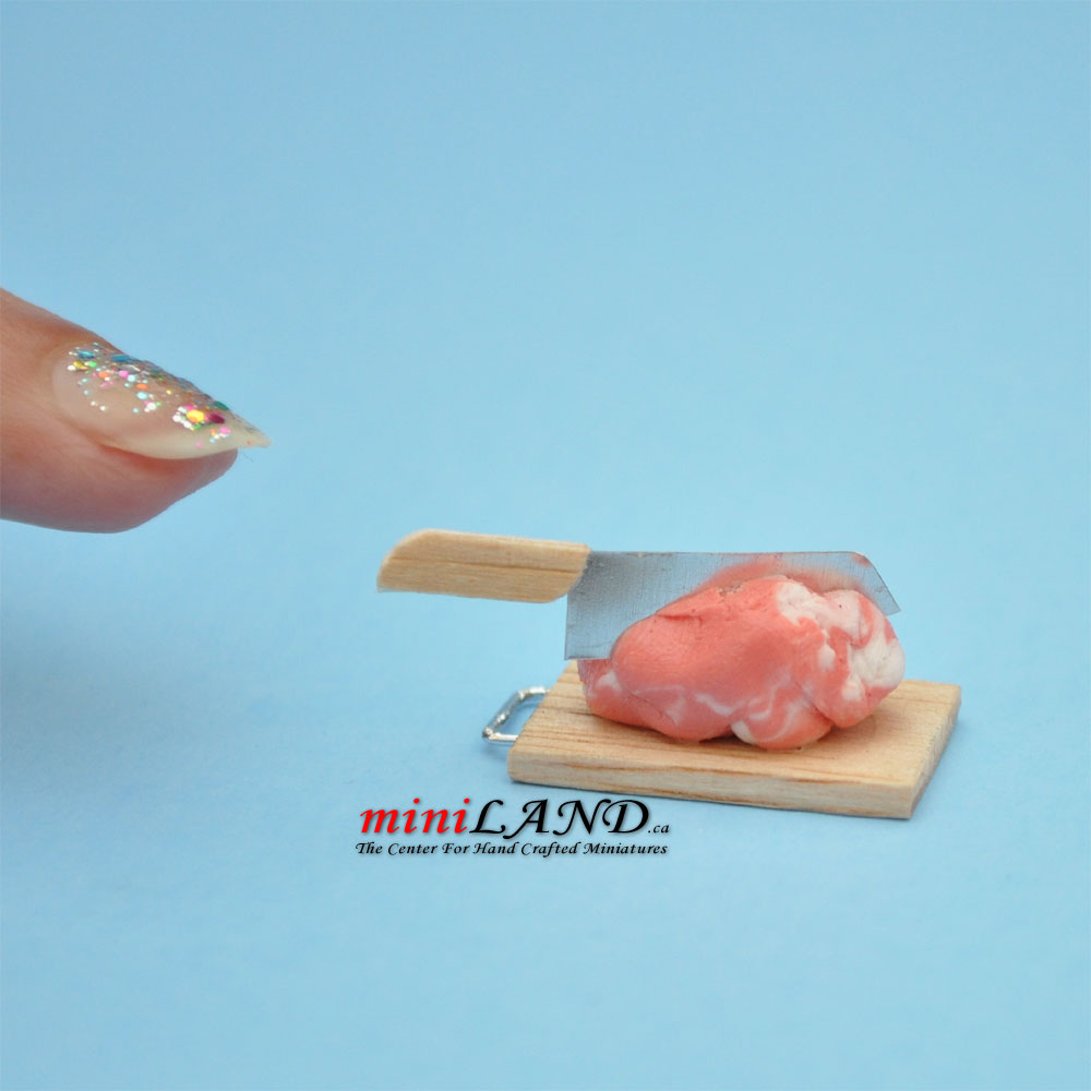 Planche à découper pour viande de porc, maison de poupée, boucher miniature à l'échelle 1:12, BUT1