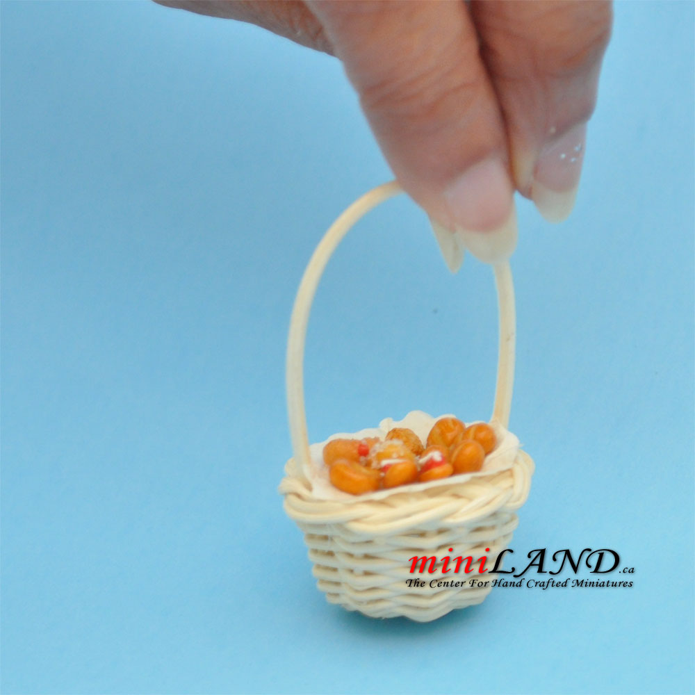 Panier de gâteaux Donuts Miniatures pour maison de poupée 1:12 CC0001