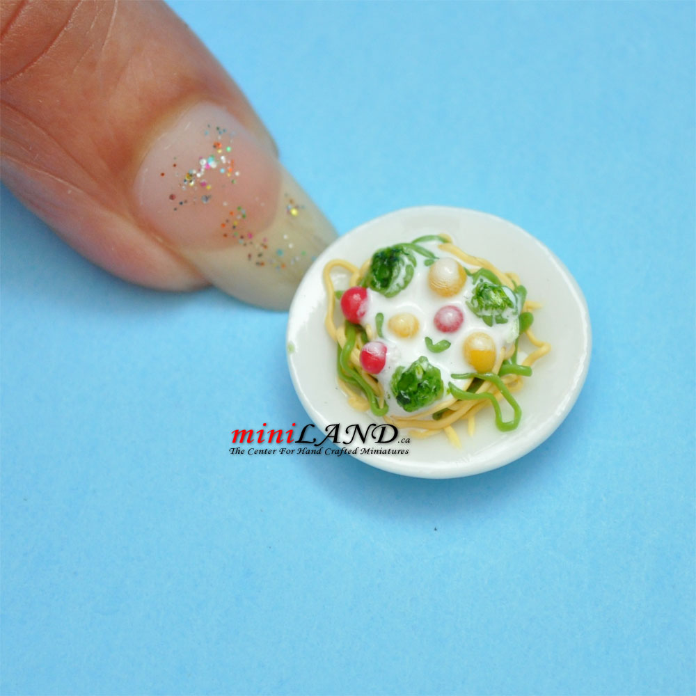 Meal on a plate salad for dollhouse miniature 1:12 scale Handmade