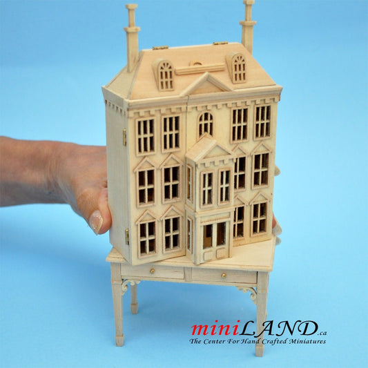 Victorian Dollhouse for dollhouse with table unfinished unpainted 1:144 miniature house for 1/12 rooms V4023 UF