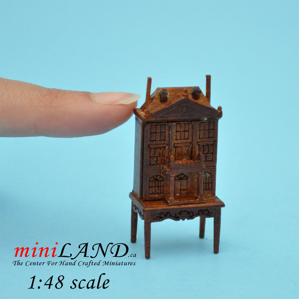 1:48 1/4" Dollhouse for dollhouse WALNUT with table 1/48 Top Quality VQ4036 WN
