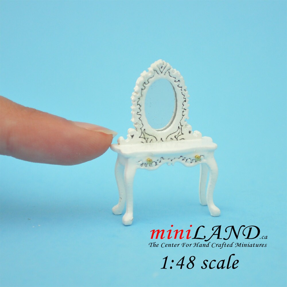 1:48 1/4" Dollhouse Miniature HighEnd Victorian dresser WHITE 1/48 Top Quality Q1200 W