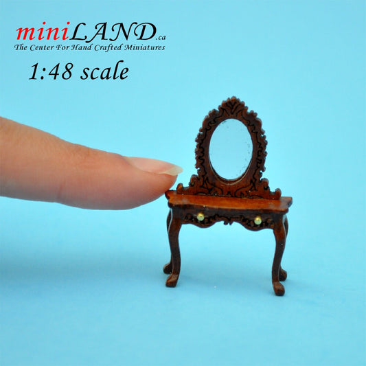 1:48 1/4"  Dollhouse Miniature HighEnd Victorian dresser WALNUT 1/48 Top Quality Q1200 WN
