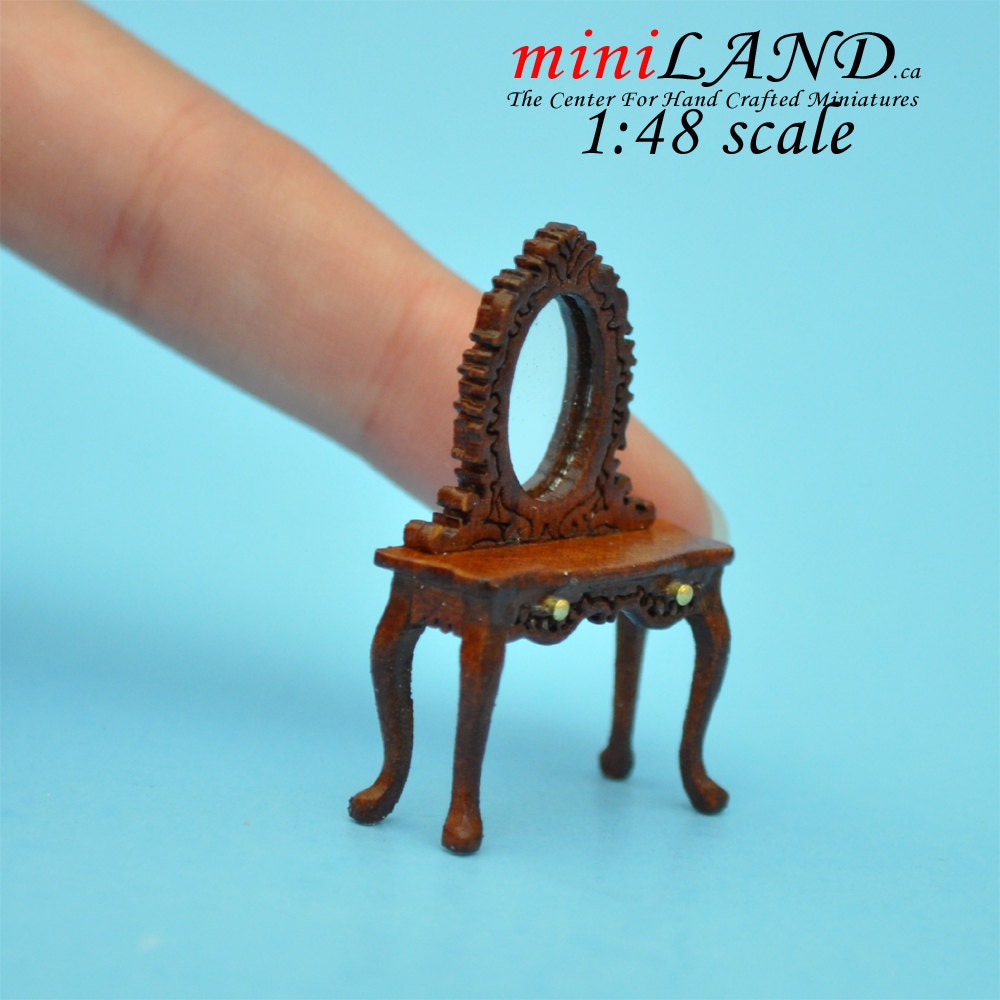 1:48 1/4" Dollhouse Miniature HighEnd Victorian dresser WALNUT 1/48 Top Quality Q1200 WN