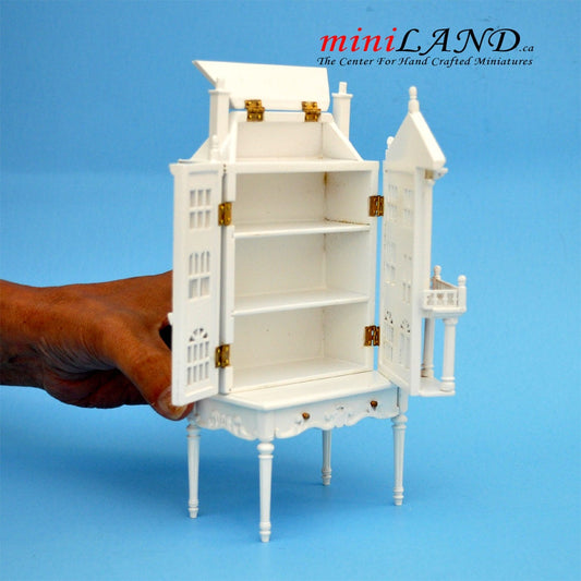 Colonial  Dollhouse for dollhouse with table WHITE 1:144 miniature house for 1/12 rooms