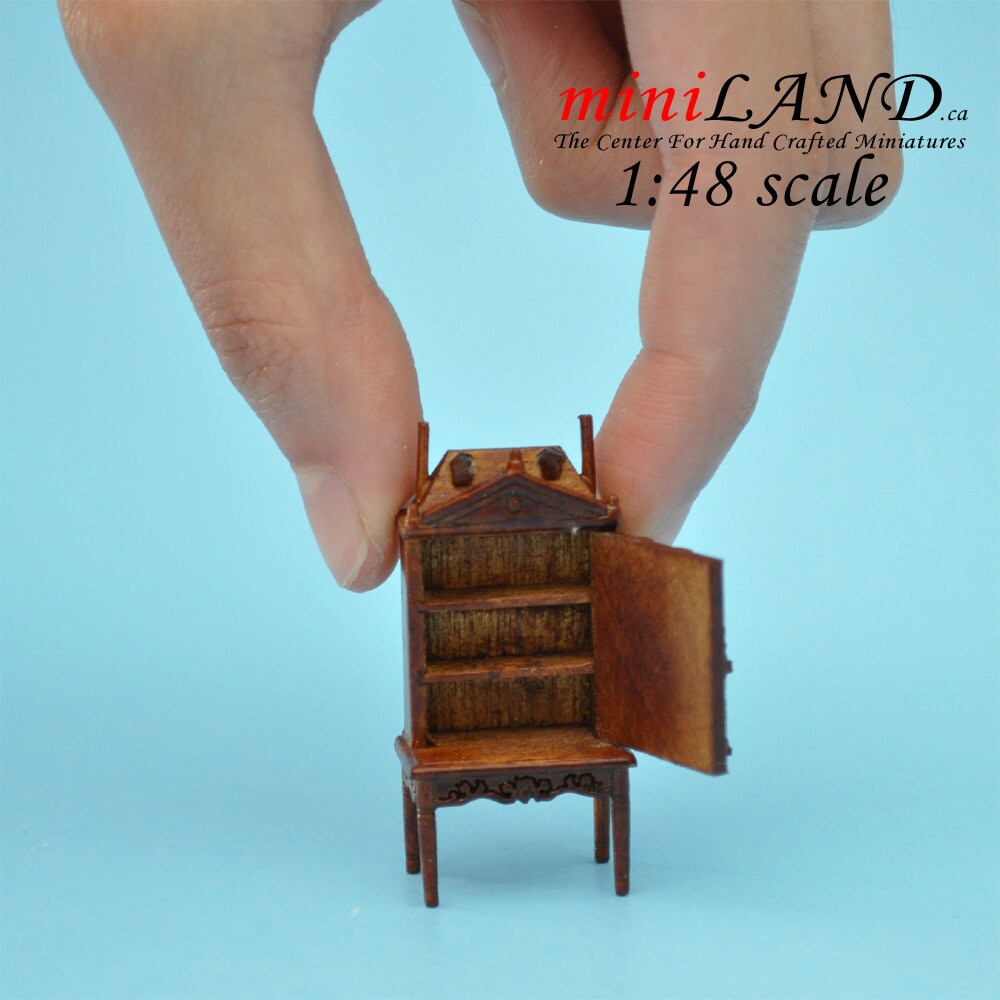 1:48 1/4" Dollhouse for dollhouse WALNUT with table 1/48 Top Quality VQ4036 WN