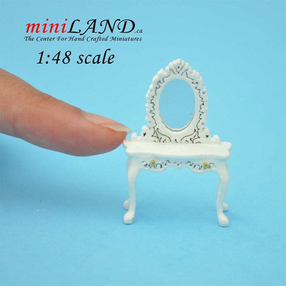 1:48 1/4" Dollhouse Miniature HighEnd Victorian dresser WHITE 1/48 Top Quality Q1200 W
