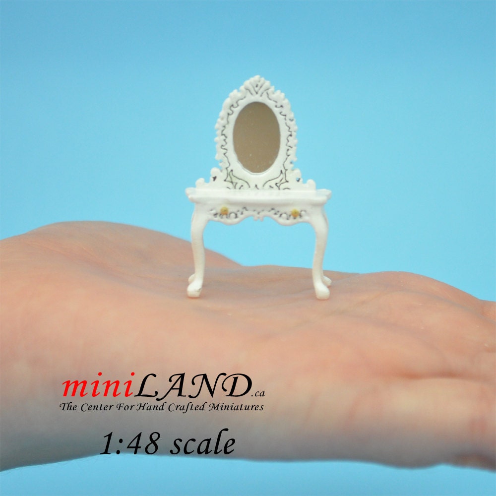 1:48 1/4" Dollhouse Miniature HighEnd Victorian dresser WHITE 1/48 Top Quality Q1200 W