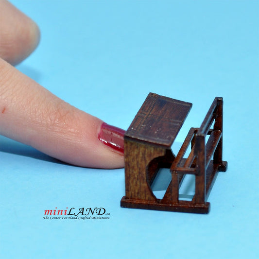 1:48 1/4" quarter scale scholl kid child desk Top quality walnut dollhouse  miniature