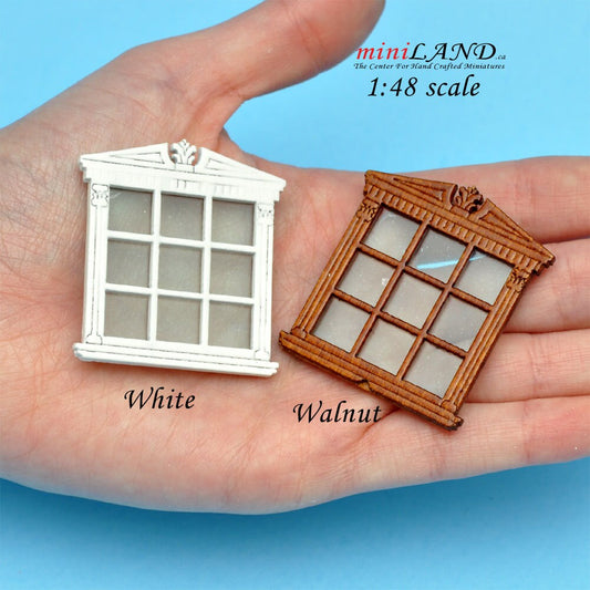 1:48 1/4" quarter scale double window white with Plexiglas dollhouse miniature Q733 WH