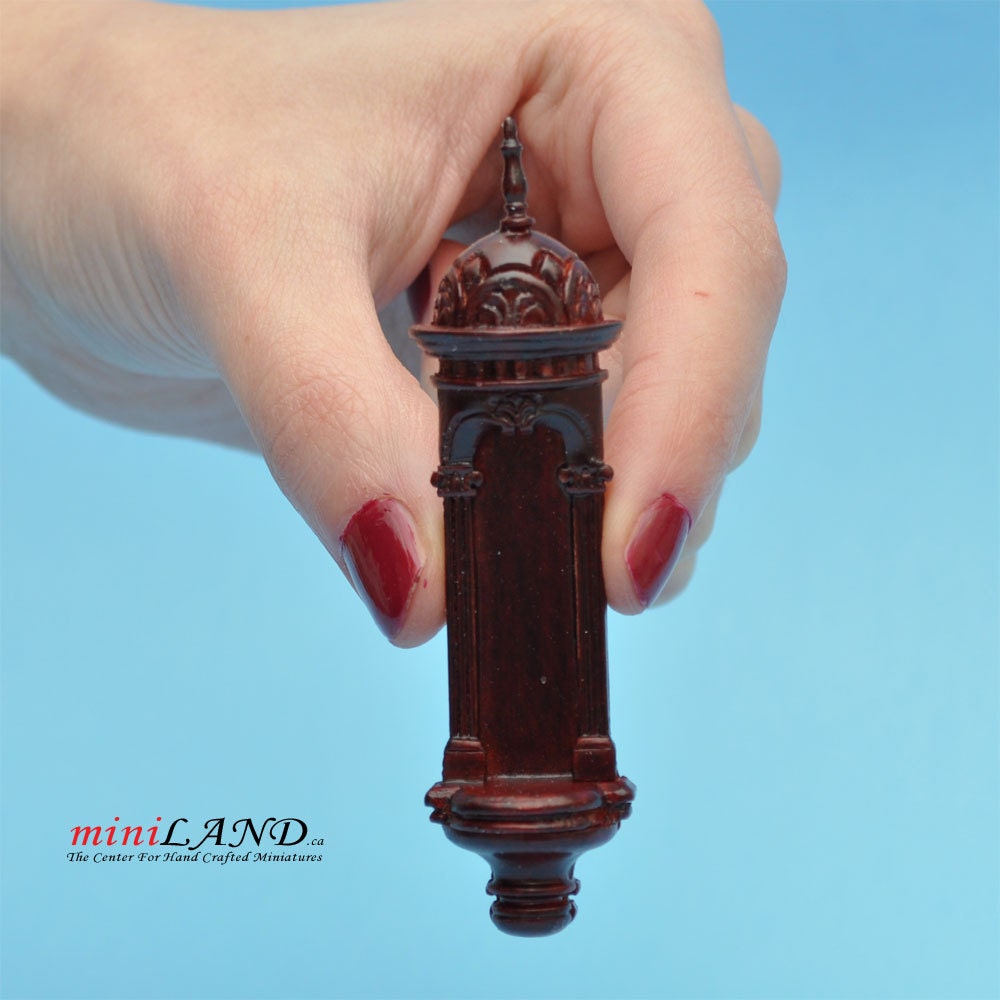Wall niche for dollhouse miniatures 1:12 scale MH wood decoration mahogany