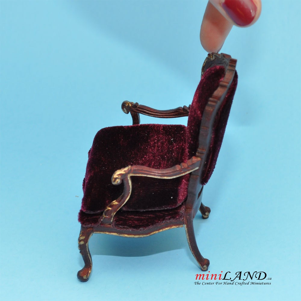 Victorian Armchair for dollhouse miniature 1:12 scale living room chair Y4501 MHG