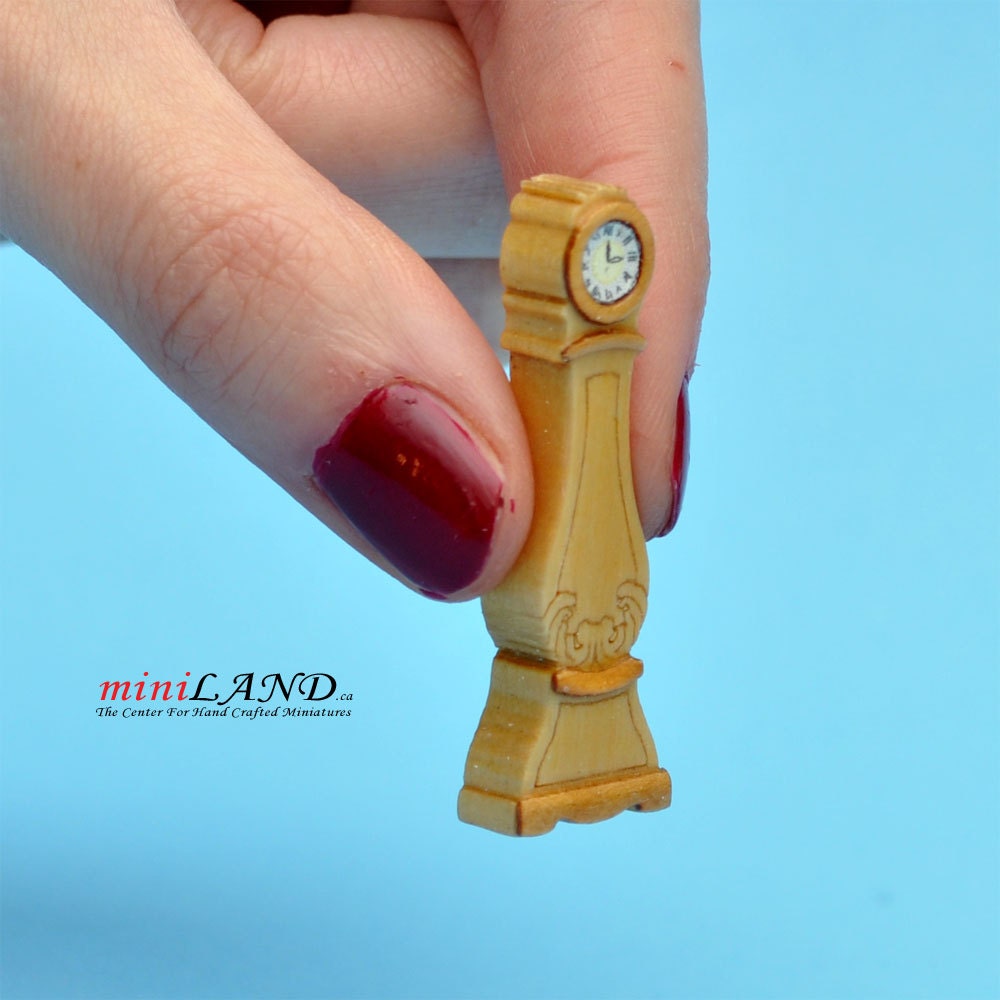 1:48 1/4" quarter scale grandfather clock Top quality oak dollhouse miniature Q4010D GO