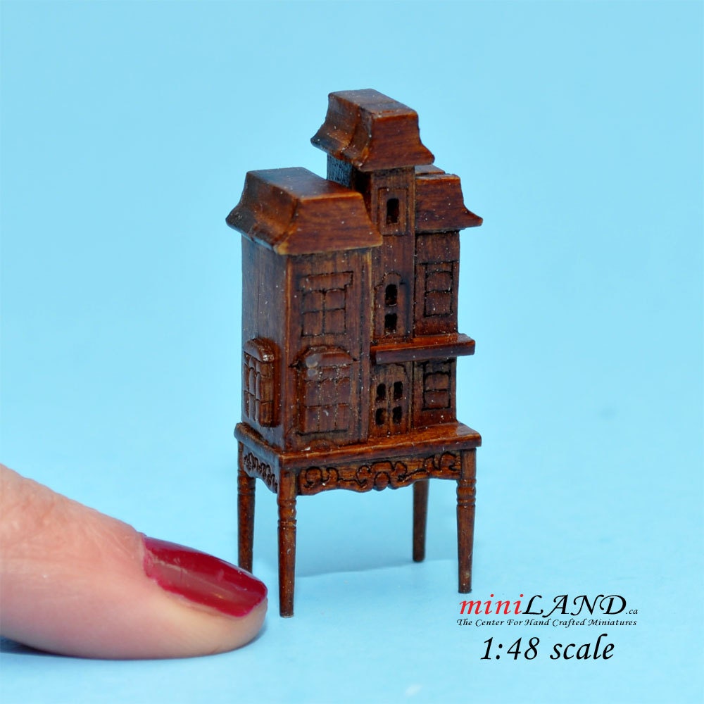 1:48 1/4" quarter scale Victorian dollhouse for dollhouse Top quality walnut miniature