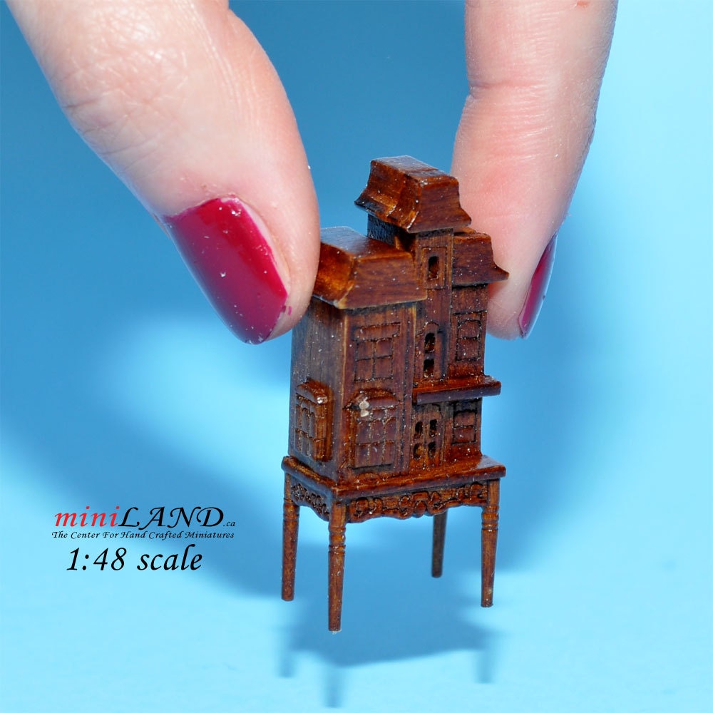 1:48 1/4" quarter scale Victorian dollhouse for dollhouse Top quality walnut miniature