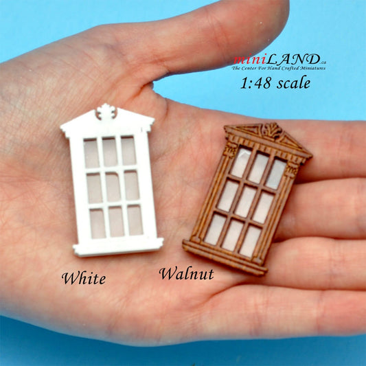 1:48 1/4" quarter scale single window walnut with Plexiglas dollhouse miniature Q732 WN