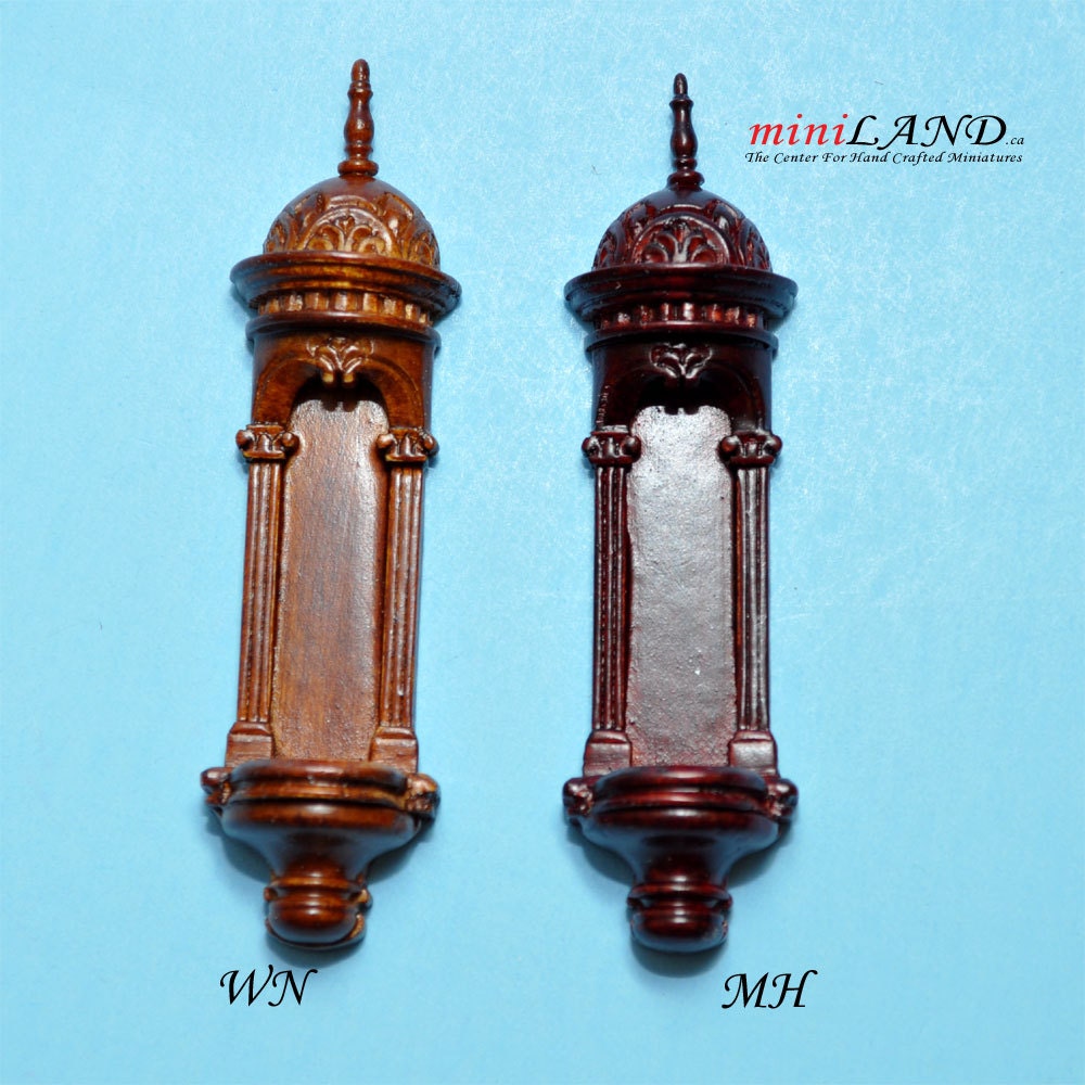 Wall niche for dollhouse miniatures 1:12 scale MH wood decoration mahogany
