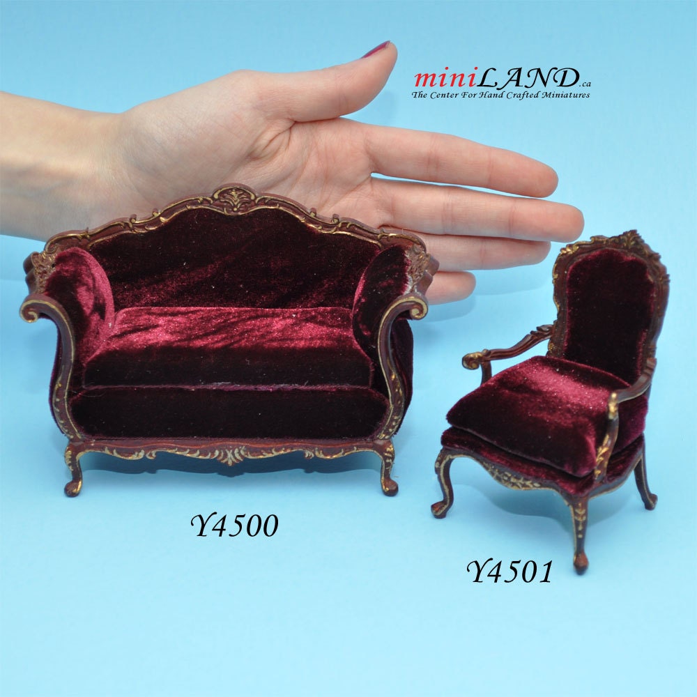 Victorian Armchair for dollhouse miniature 1:12 scale living room chair Y4501 MHG