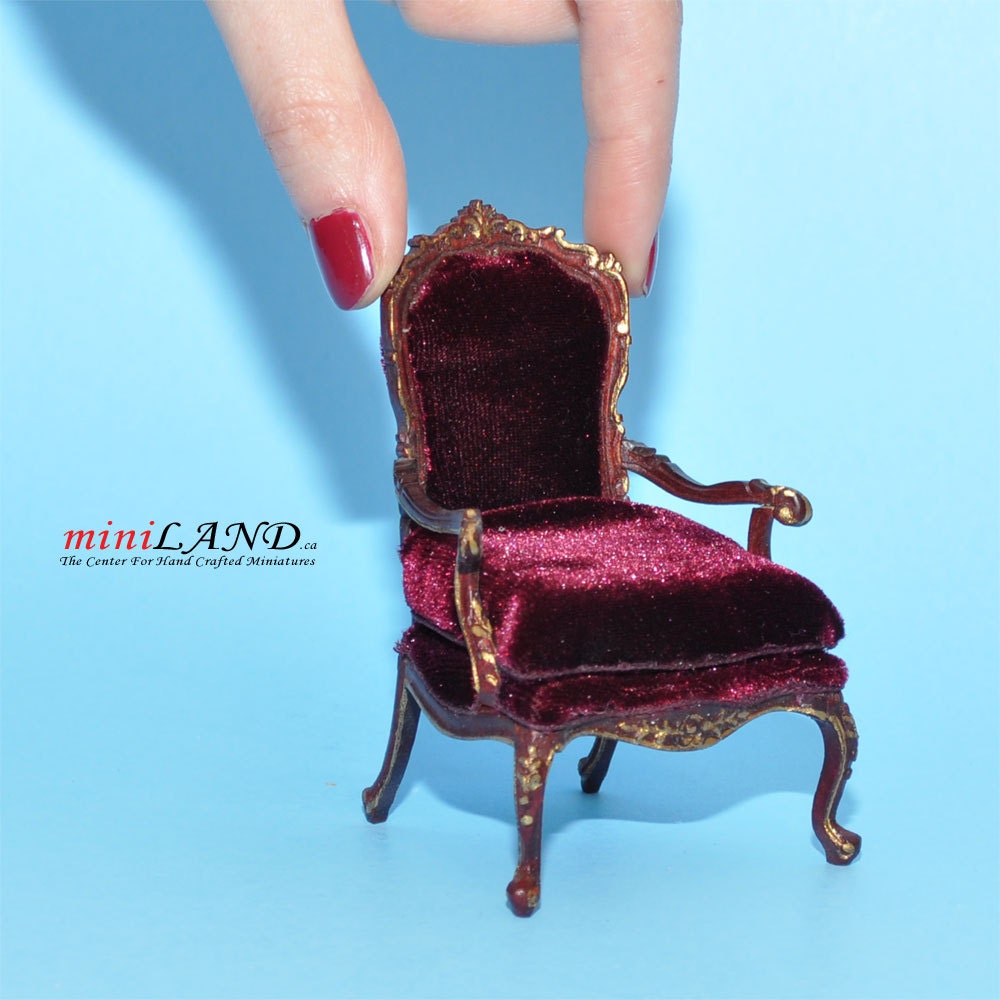 Victorian Armchair for dollhouse miniature 1:12 scale living room chair Y4501 MHG