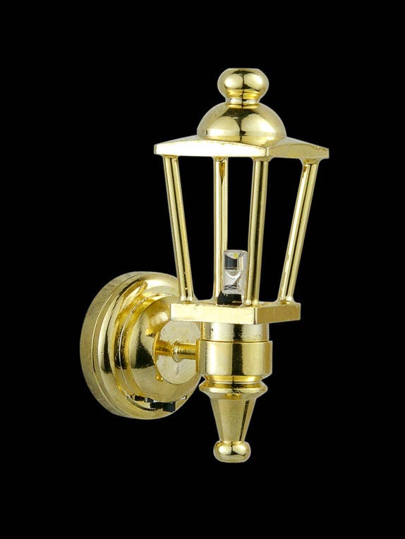 Brass Modern Carriage Lamp Sconce Super bright light with On/off switch for 1:12 dollhouse miniature FA052022
