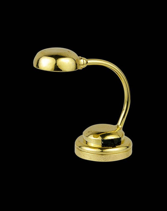 Lampe de bureau moderne en laiton à LED, lumière super brillante avec interrupteur marche/arrêt pour maison de poupée miniature à l'échelle 1:12