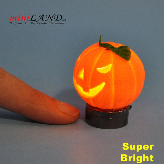 Halloween Pumpkin bright battery LED LAMP Dollhouse miniature 1:12 on/off switch HOP14