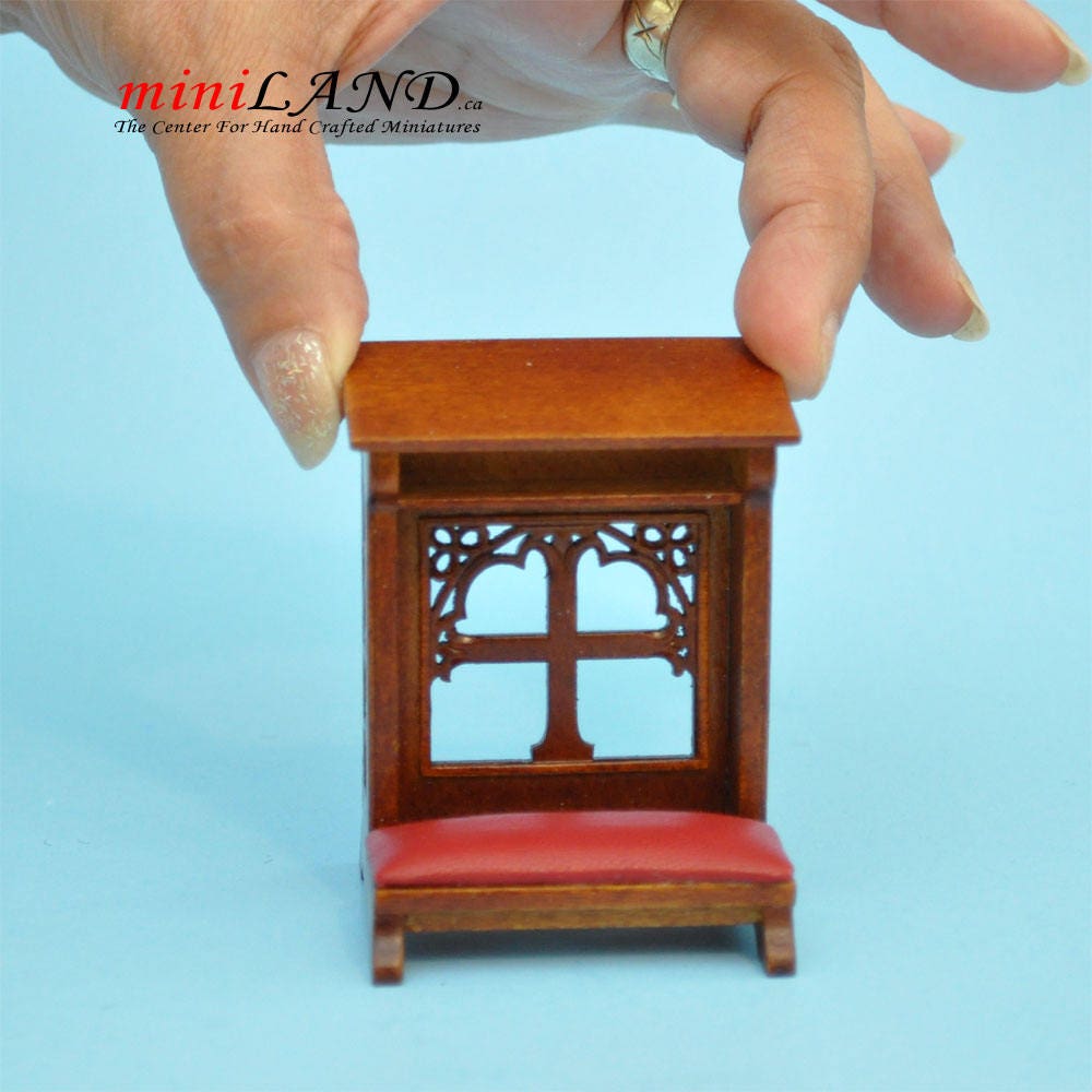 kneeling bench church Walnut High quality for dollhouse miniature 1:12 scale- limited edition
