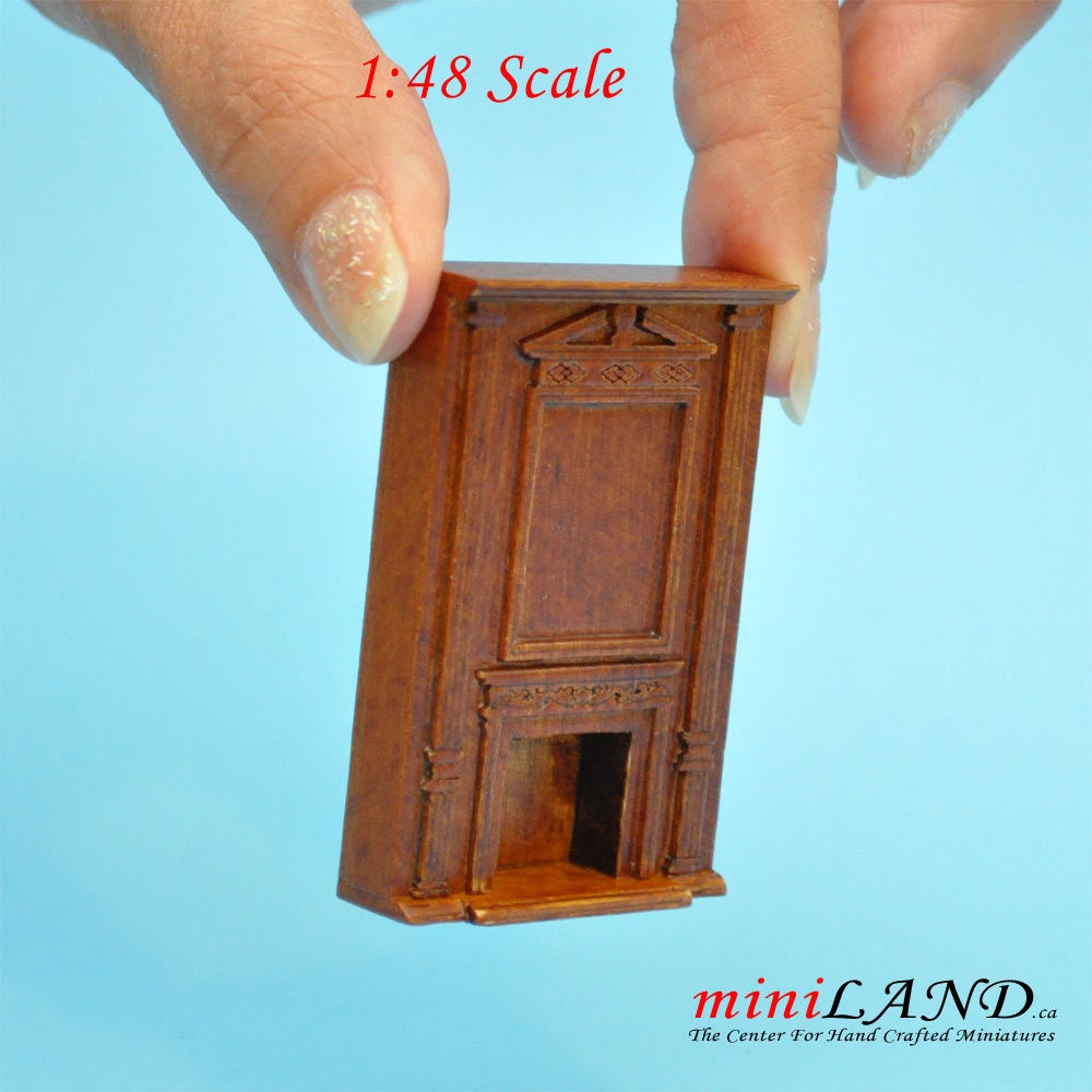 1:48 1/4" quarter scale tall fireplace panel Top quality walnut for dollhouse miniature YQ9001 WN