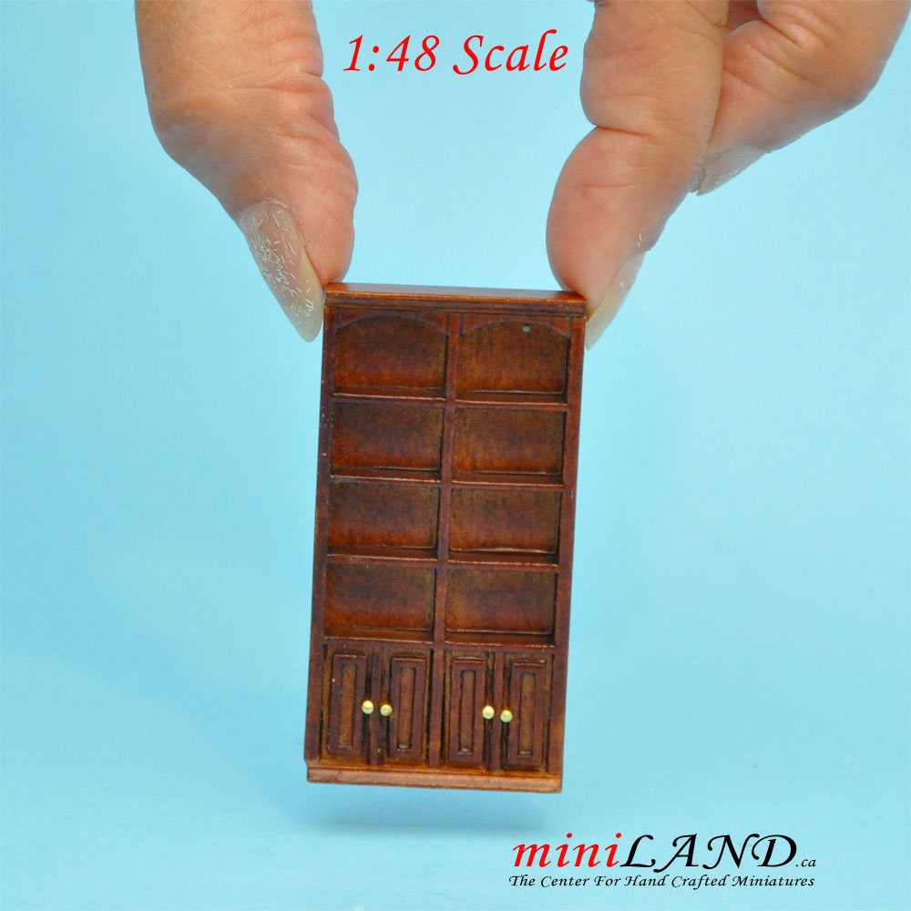 1:48 1/4" quarter scale tall bookcase shelves panel Top quality walnut for dollhouse miniature YQ9002DD WN