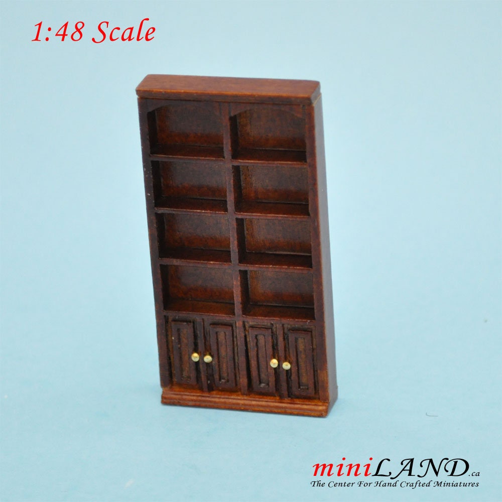1:48 1/4" quarter scale tall bookcase shelves panel Top quality walnut for dollhouse miniature YQ9002DD WN