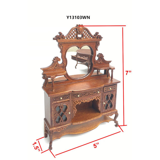 Buffet victorien Kensington en noyer de haute qualité pour maison de poupée miniature à l'échelle 1:12 - édition limitée