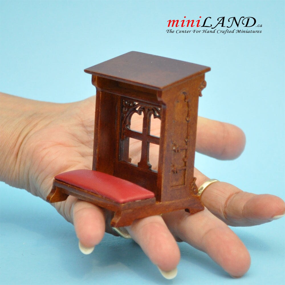 kneeling bench church Walnut High quality for dollhouse miniature 1:12 scale- limited edition