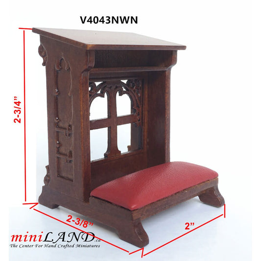 Banc à genoux église Noyer Haute qualité pour maison de poupée miniature échelle 1:12 - édition limitée