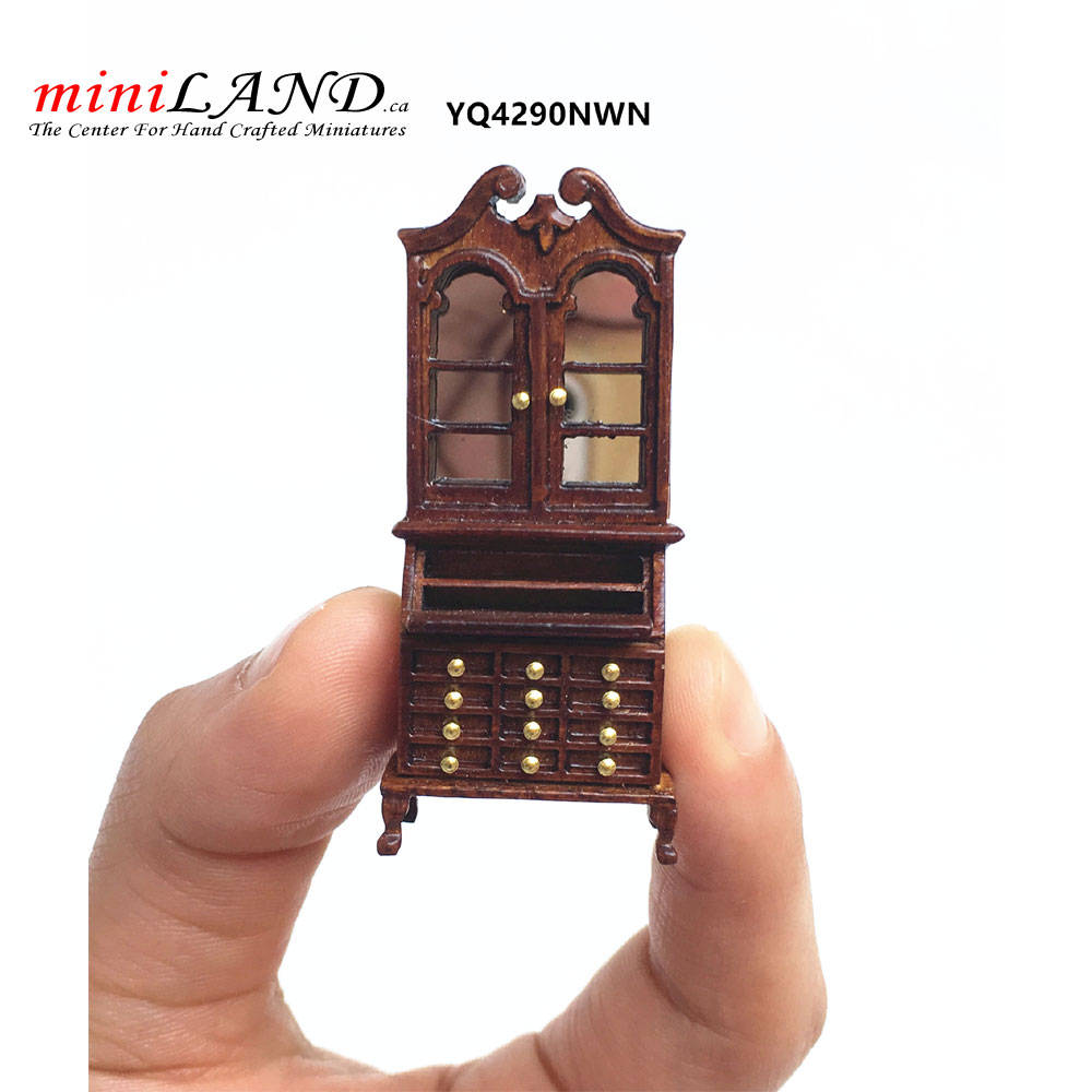 1:48 1/4" quarter scale Blockfront Secretary office desk Top quality walnut for dollhouse miniature