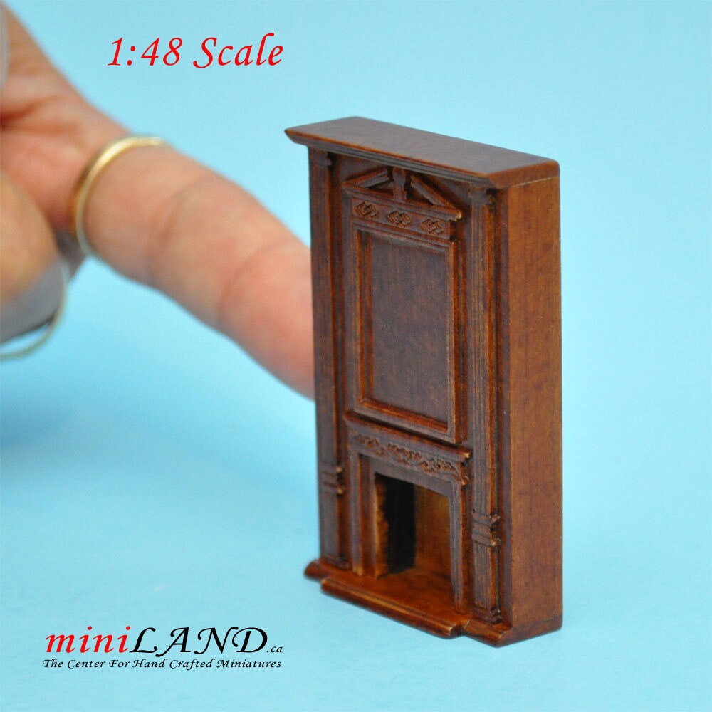 1:48 1/4" quarter scale tall fireplace panel Top quality walnut for dollhouse miniature YQ9001 WN