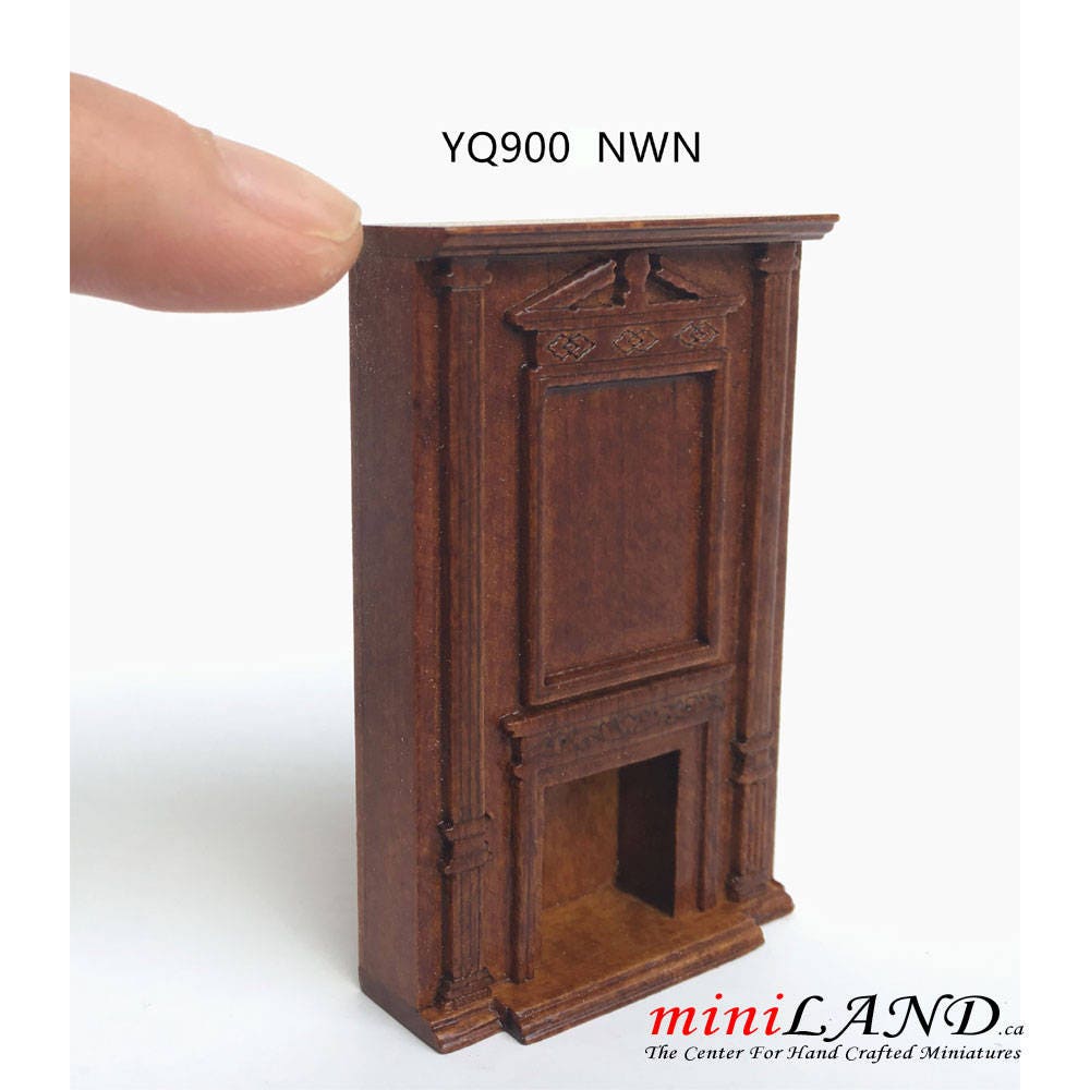 1:48 1/4" quarter scale tall fireplace panel Top quality walnut for dollhouse miniature YQ9001 WN