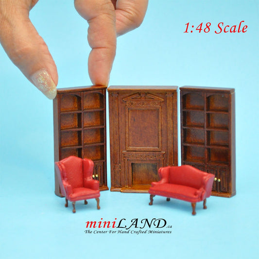 Panneau de cheminée haut à l'échelle 1/4" 1:48, en noyer de qualité supérieure pour maison de poupée miniature YQ9001 WN