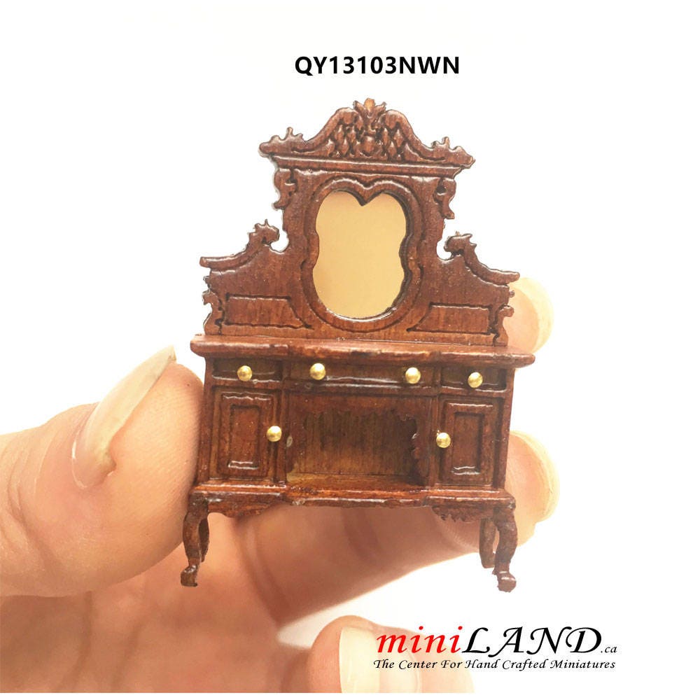 1:48 1/4" quarter scale Kensington Victorian Sideboard Walnut High quality for dollhouse miniature Q13013 WN