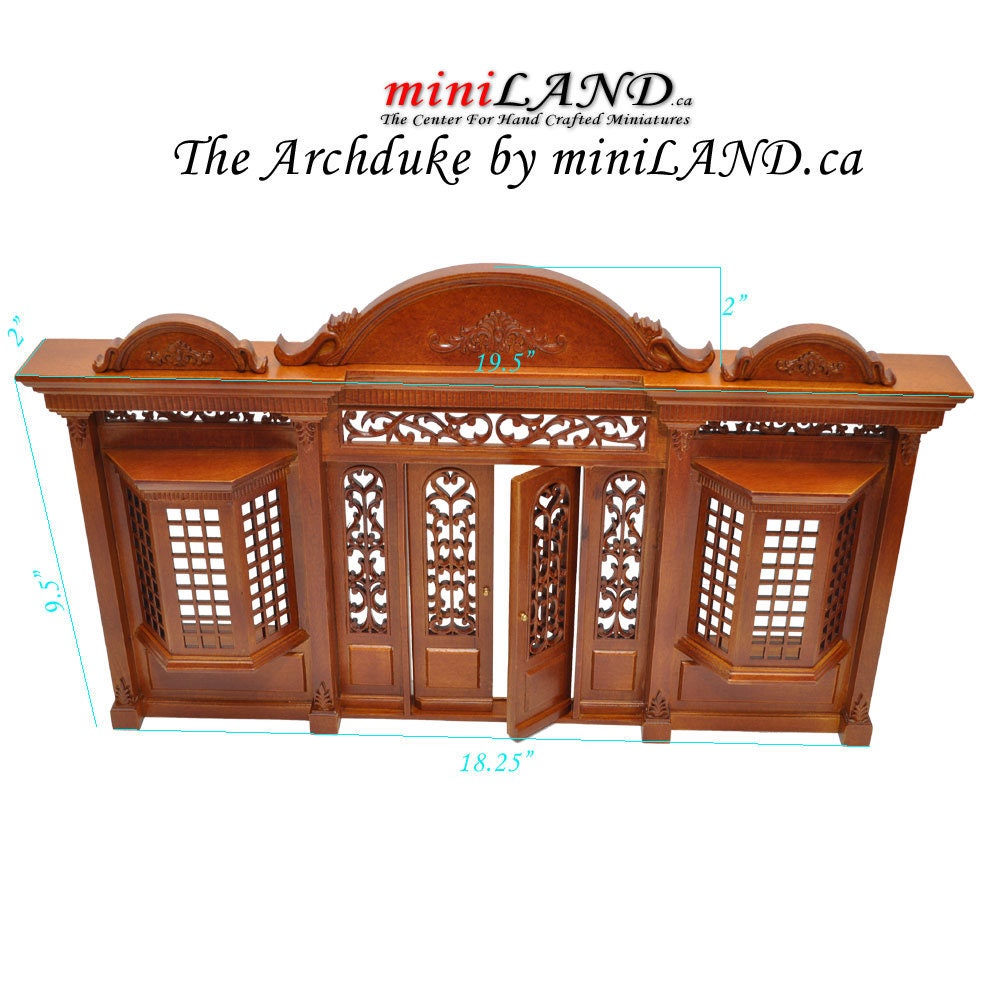 The Archduke - Quality wooden walnut store front facade 1:12 scale roombox dollhouse miniature, The Noble line. Front Facade only.
