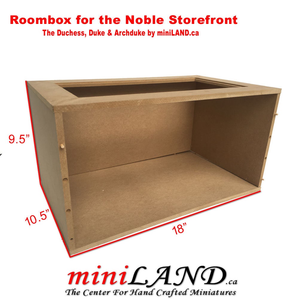 The Archduke - Quality wooden walnut store front facade 1:12 scale roombox dollhouse miniature, The Noble line. Front Facade only.